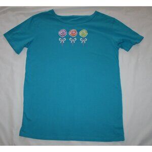 Turquoise Lollipop Applique T-Shirt Small